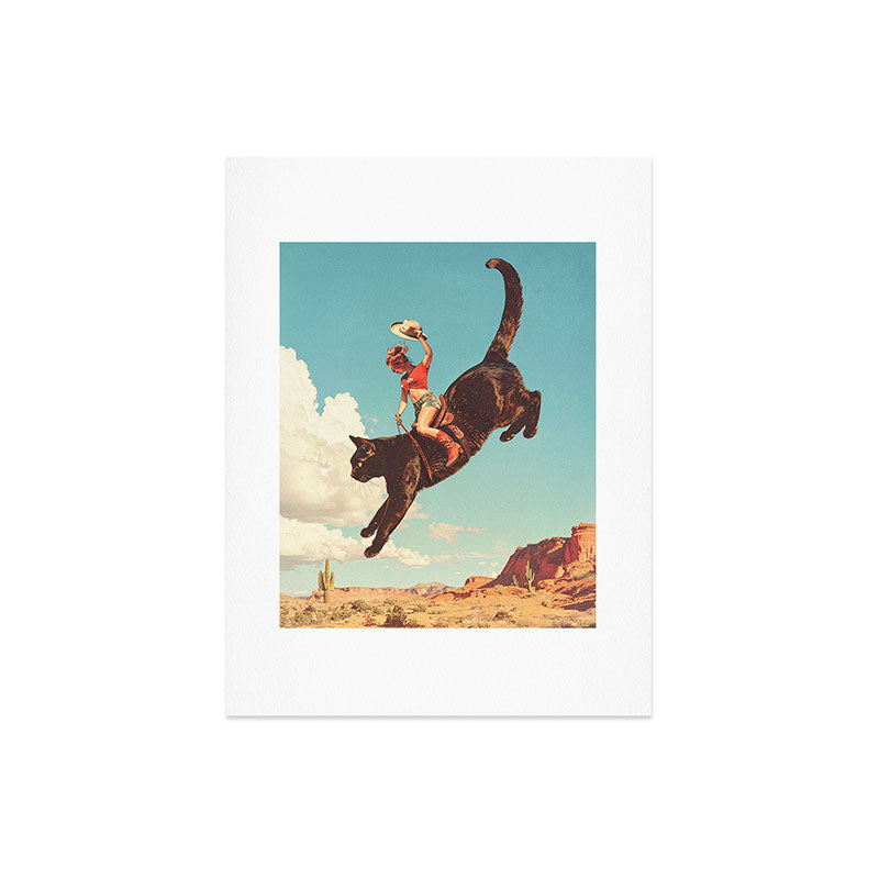 Meehaw - Rodeo Cat Cowgirl Bronc Art Print Gallery Image 8