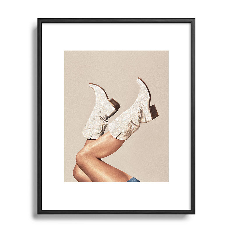 These Boots - Neutral Glitter II / Beige Framed Art Print Gallery Image 111