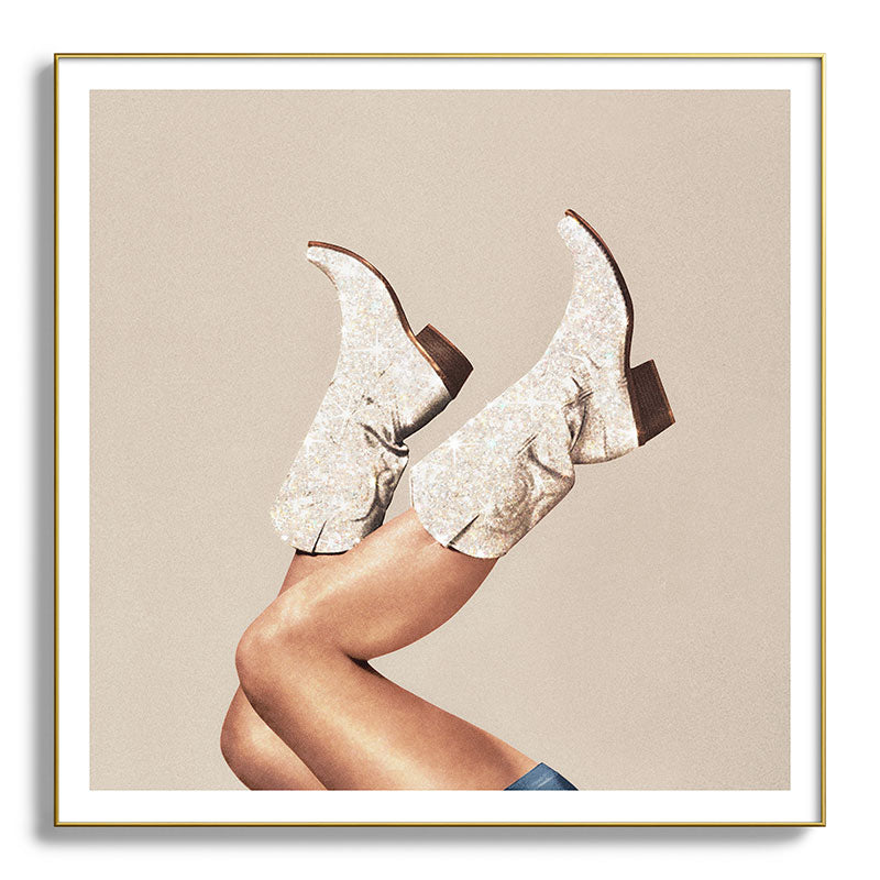 These Boots - Neutral Glitter II / Beige Framed Art Print Gallery Image 139