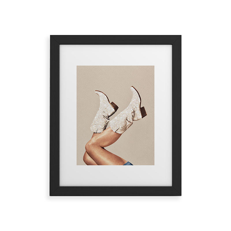 These Boots - Neutral Glitter II / Beige Framed Art Print Gallery Image 44