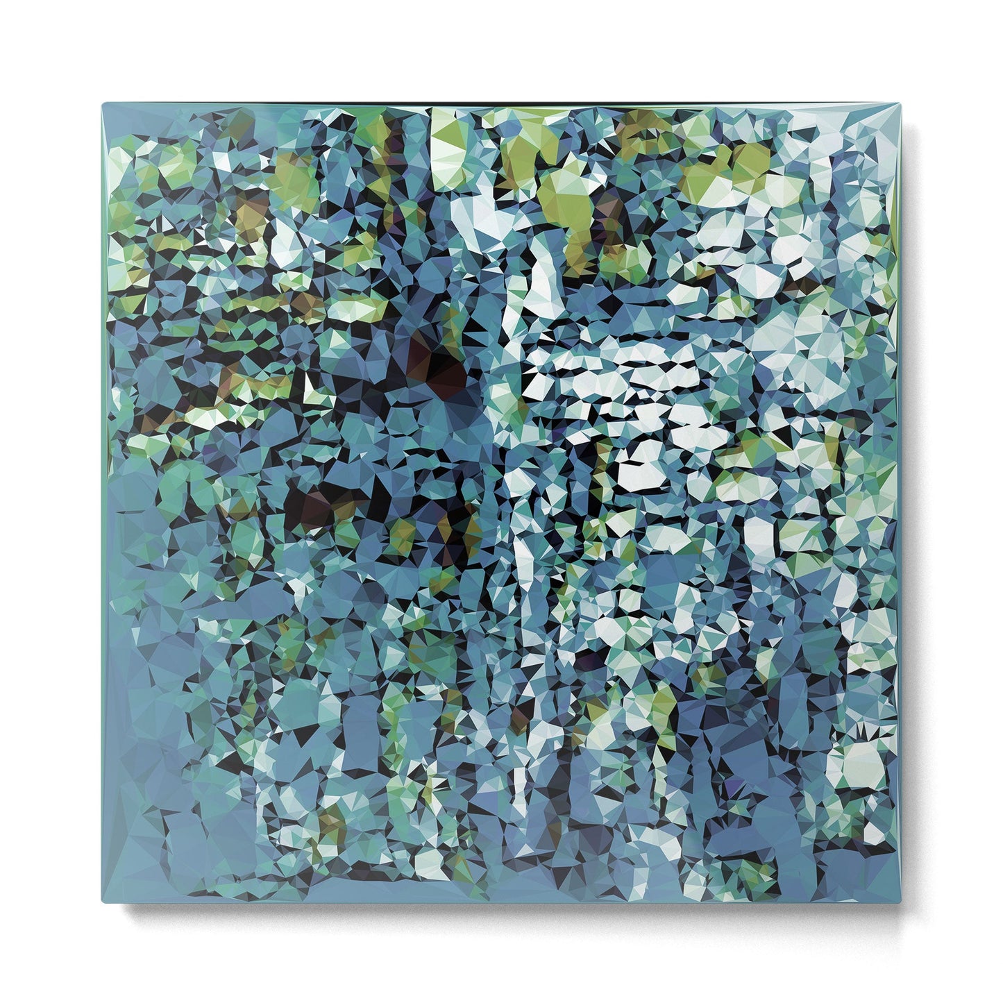 Blue Green Abstract Geometric Low Poly Modern Art Metal Print Gallery Image 2