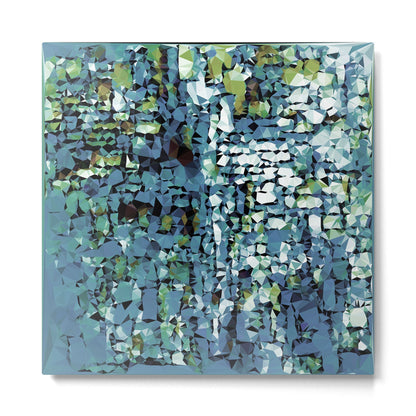 Blue Green Abstract Geometric Low Poly Modern Art Metal Print Gallery Image 2