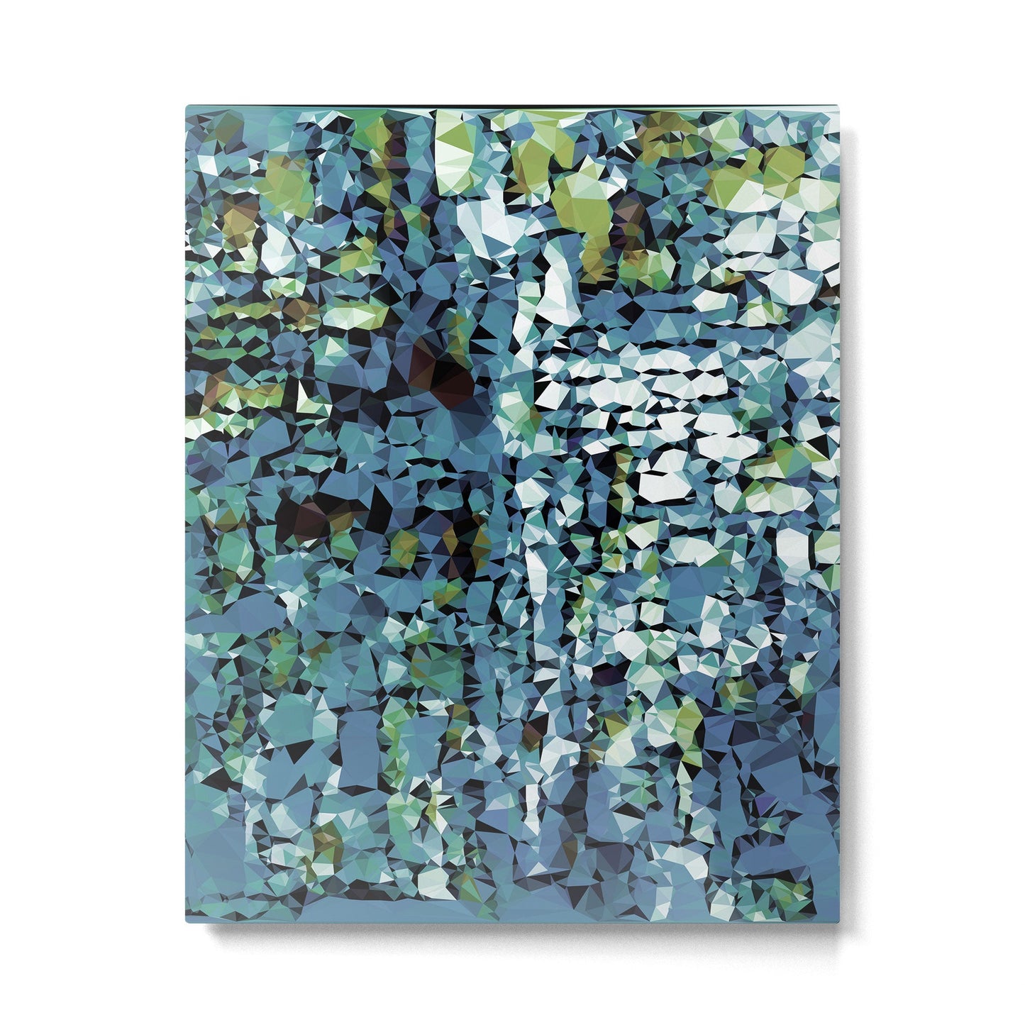 Blue Green Abstract Geometric Low Poly Modern Art Metal Print Gallery Image 3