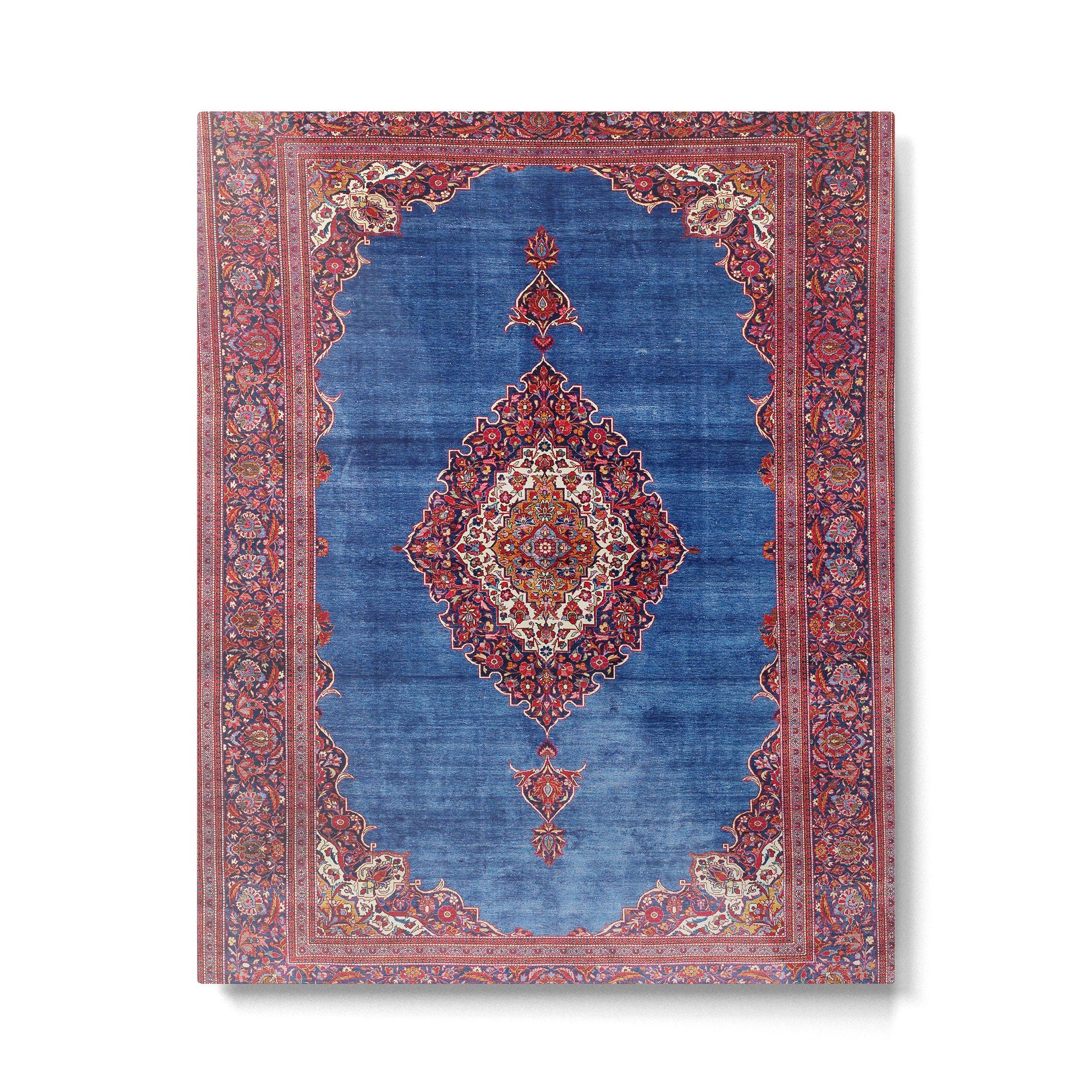 Silk Kashan Central Persian Rug Print Metal Print Gallery Image 3