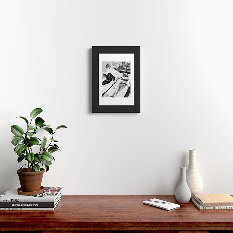 Lady and Chimp Sunbathing, Black and White, Vintage Art Framed Art Print Gallery Image 31