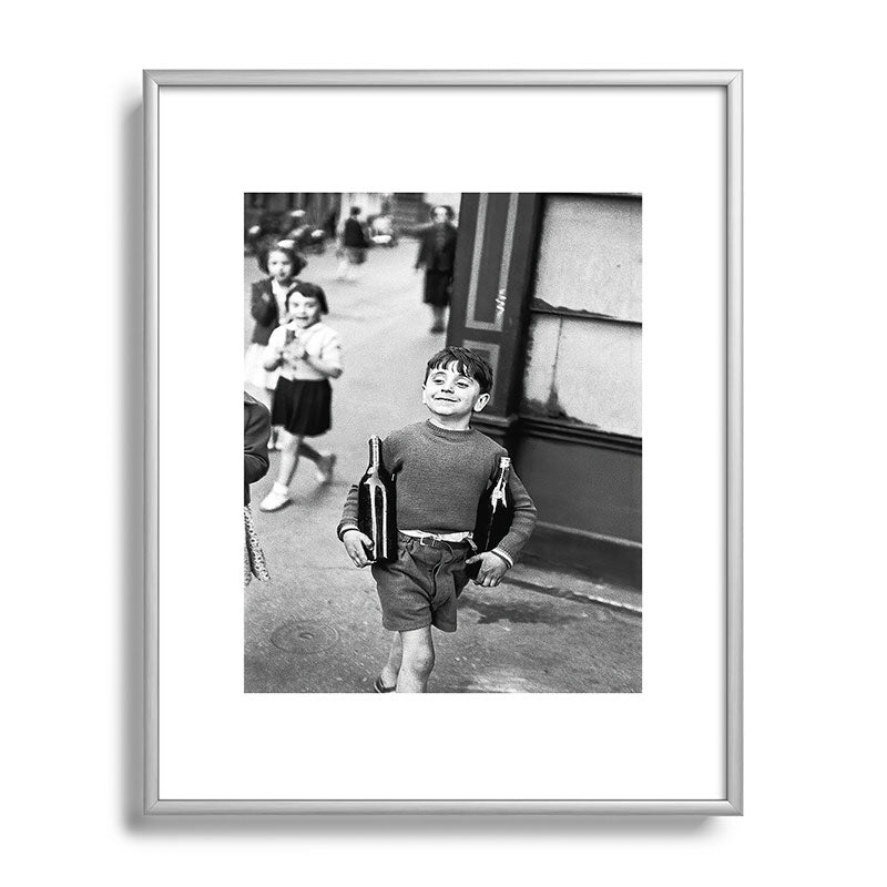 Little Boy and Bottles of Wine, Black and White Vintage Art Framed Art Print Gallery Image 96