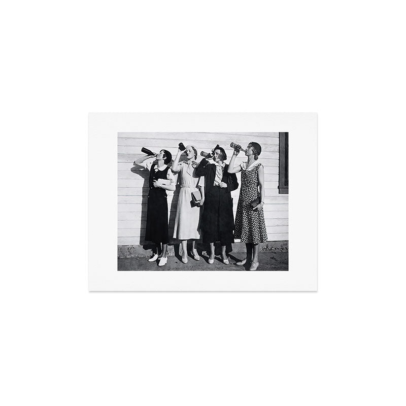 Women Beer Drinkers, Black and White Vintage Art Art Print Gallery Image 2