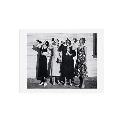 Women Beer Drinkers, Black and White Vintage Art Art Print Gallery Image 7