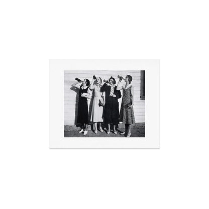 Women Beer Drinkers, Black and White Vintage Art Art Print Gallery Image 1