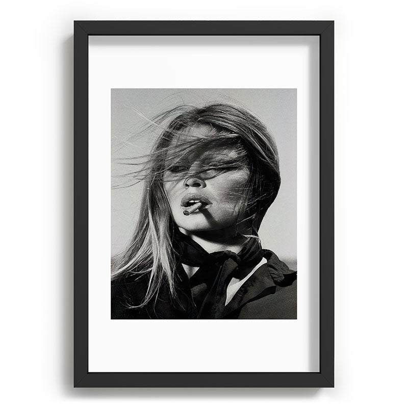 Brigitte Bardot Smoking a Cigarette, Black and White Photograph Framed Art Print Gallery Image 59