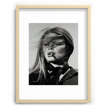 Brigitte Bardot Smoking a Cigarette, Black and White Photograph Framed Art Print Gallery Image 72