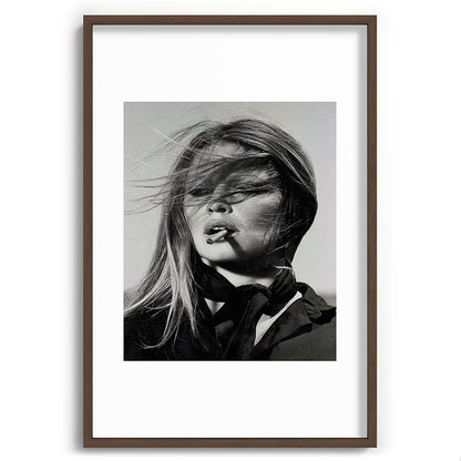 Brigitte Bardot Smoking a Cigarette, Black and White Photograph Framed Art Print Gallery Image 68