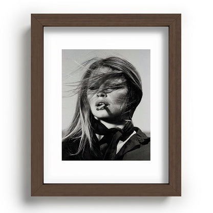 Brigitte Bardot Smoking a Cigarette, Black and White Photograph Framed Art Print Gallery Image 64