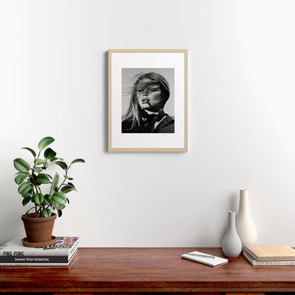 Brigitte Bardot Smoking a Cigarette, Black and White Photograph Framed Art Print Gallery Image 19