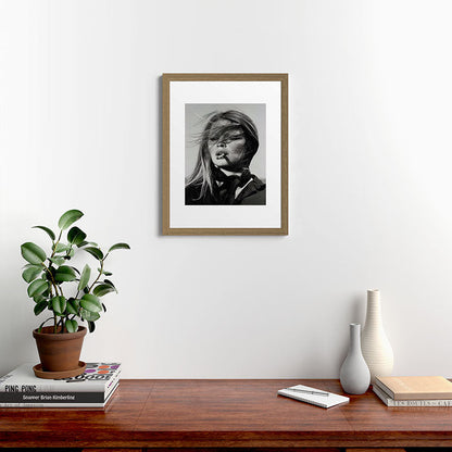 Brigitte Bardot Smoking a Cigarette, Black and White Photograph Framed Art Print Gallery Image 40