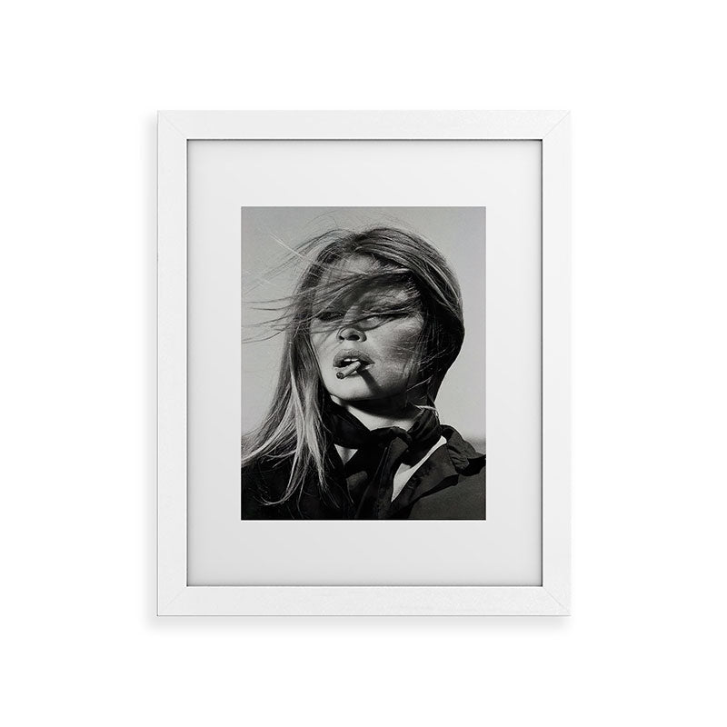 Brigitte Bardot Smoking a Cigarette, Black and White Photograph Framed Art Print Gallery Image 53