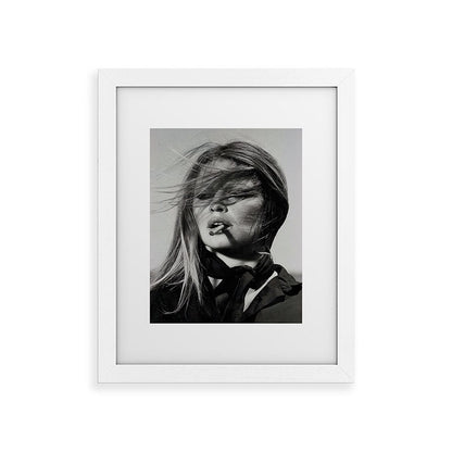 Brigitte Bardot Smoking a Cigarette, Black and White Photograph Framed Art Print Gallery Image 53
