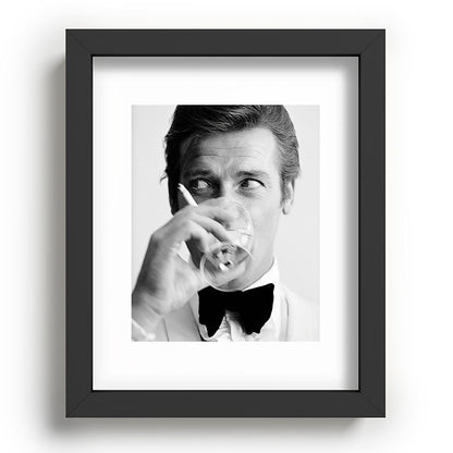Roger Moore with Martini Retro Vintage Art Framed Art Print Gallery Image 57