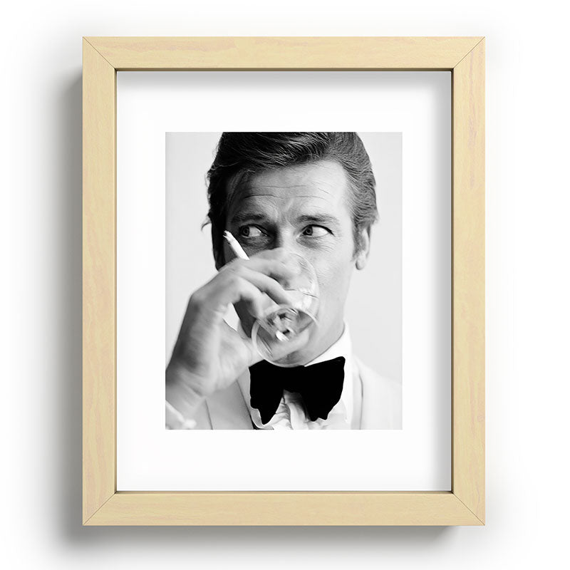 Roger Moore with Martini Retro Vintage Art Framed Art Print Gallery Image 70