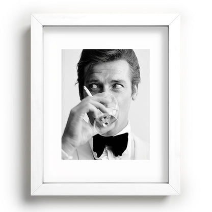Roger Moore with Martini Retro Vintage Art Framed Art Print Gallery Image 76