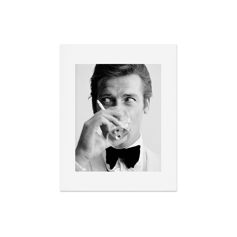 Roger Moore with Martini Retro Vintage Art Art Print Gallery Image 5