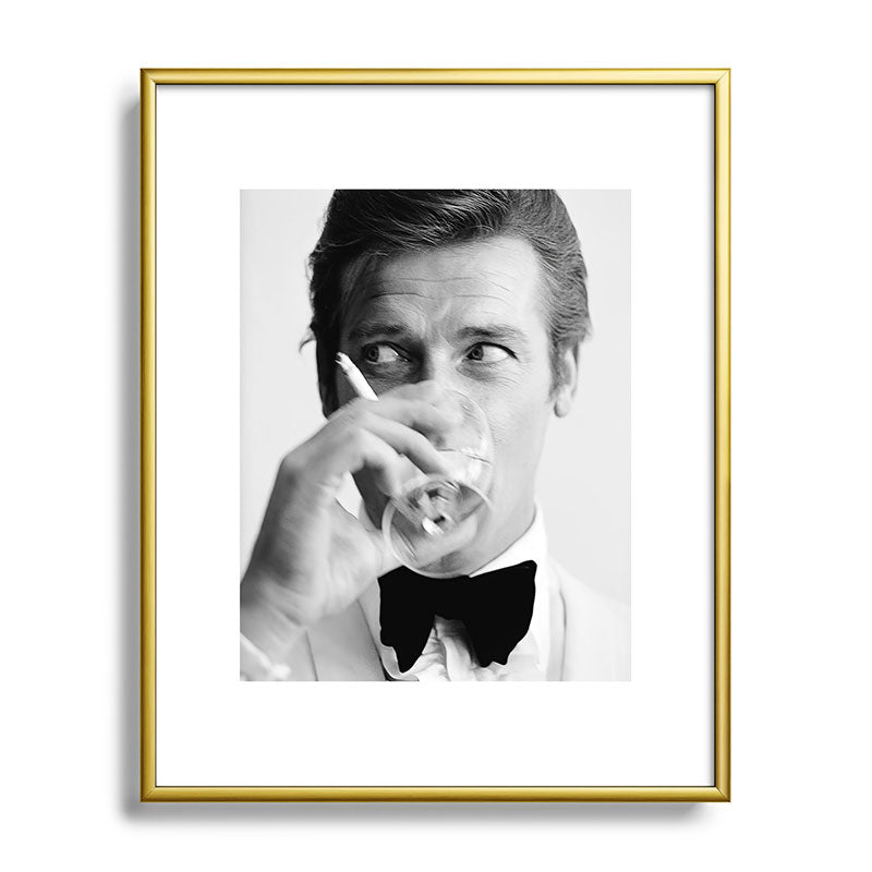 Roger Moore with Martini Retro Vintage Art Framed Art Print Gallery Image 88