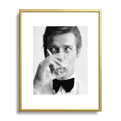 Roger Moore with Martini Retro Vintage Art Framed Art Print Gallery Image 88