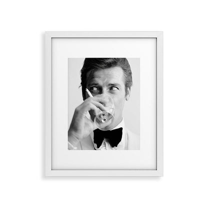 Roger Moore with Martini Retro Vintage Art Framed Art Print Gallery Image 26