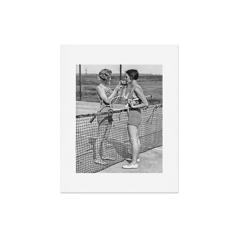 Tennis Players Taking a Cigarette Break, Black and White Vintage Art Art Print Gallery Image 5