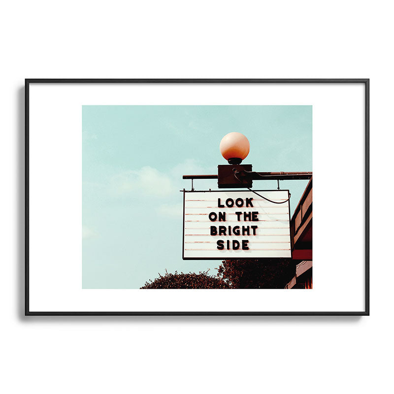 Look on The Bright Side Marquee Sign, Austin Motel, Austin, Texas Framed Art Print Gallery Image 83