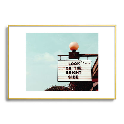 Look on The Bright Side Marquee Sign, Austin Motel, Austin, Texas Framed Art Print Gallery Image 90