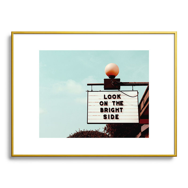 Look on The Bright Side Marquee Sign, Austin Motel, Austin, Texas Framed Art Print Gallery Image 92