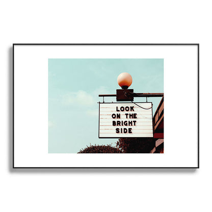 Look on The Bright Side Marquee Sign, Austin Motel, Austin, Texas Framed Art Print Gallery Image 87