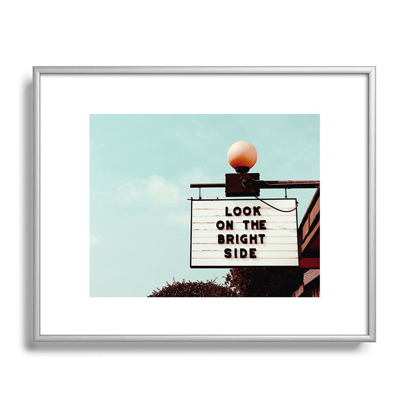 Look on The Bright Side Marquee Sign, Austin Motel, Austin, Texas Framed Art Print Gallery Image 95