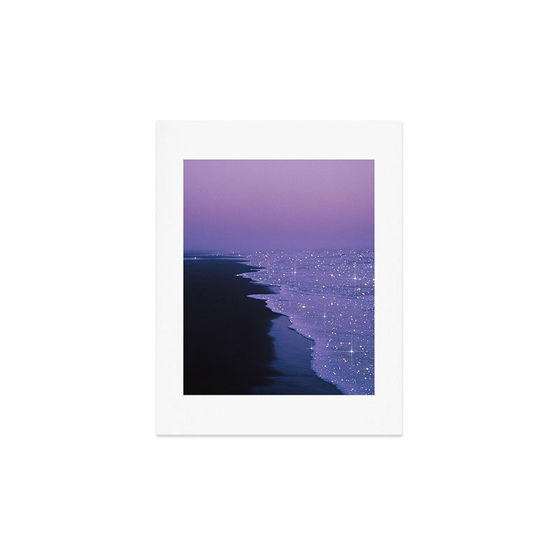 PURPLE MAGIC | seascape | glitter collage art | aesthetic of nature | yana potter digital art Art Print Gallery Image 3