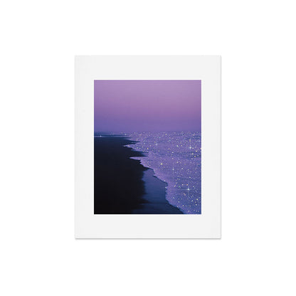PURPLE MAGIC | seascape | glitter collage art | aesthetic of nature | yana potter digital art Art Print Gallery Image 4