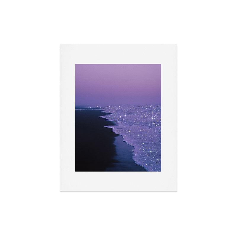 PURPLE MAGIC | seascape | glitter collage art | aesthetic of nature | yana potter digital art Art Print Gallery Image 5