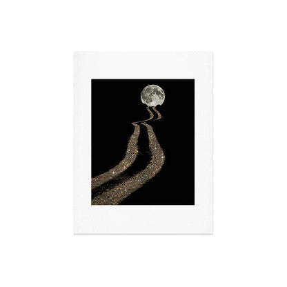 THE MOON | glitter | gold | path | full | planet | star | sky | night | glitter Art Print Gallery Image 6