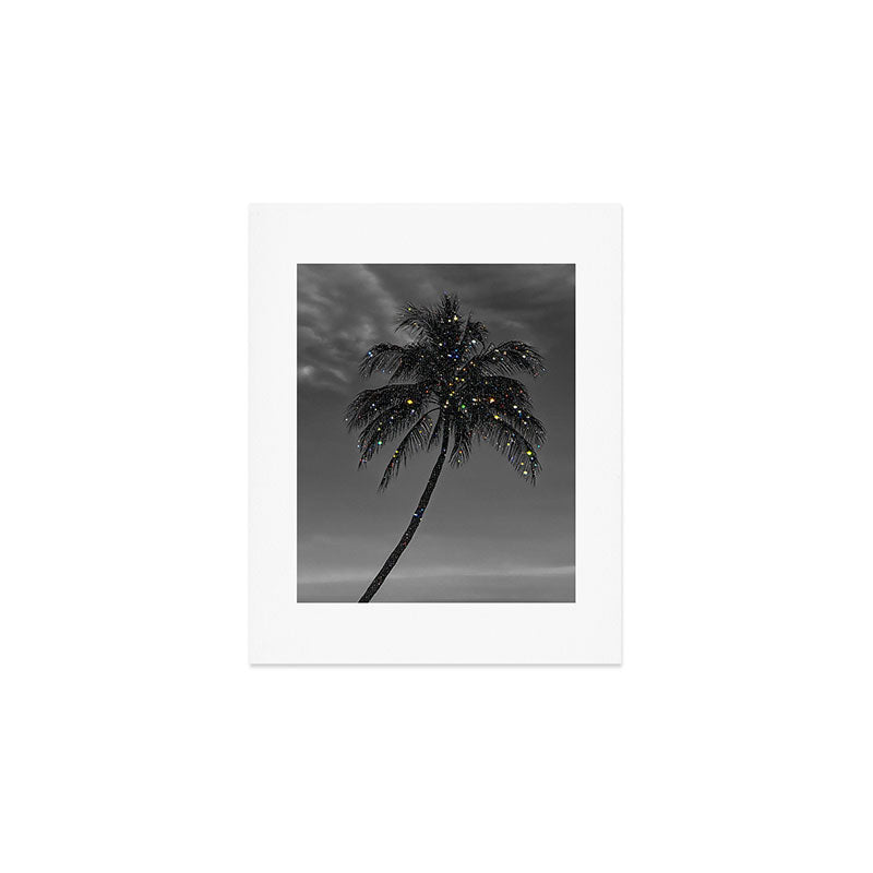 THE PALM | collage | glitter | shiny | summer | beach | black and white | diamonds | creative | hot Art Print Gallery Image 1